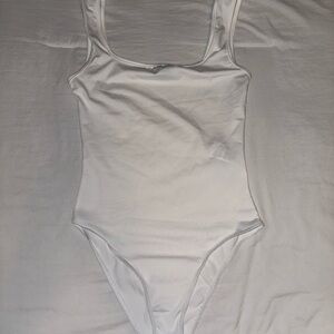 Classic White Scoop Neck One-Piece Bodysuit